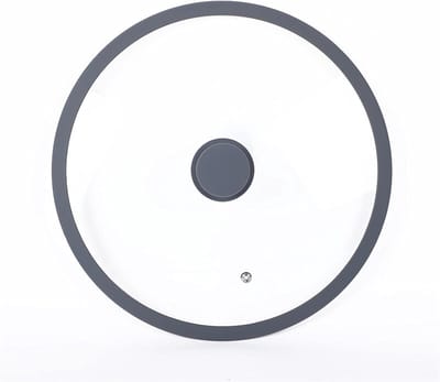Pandeksel - Glazen deksel - Koken en sudderen - Met stoomafvoer - 28 cm - Grijs