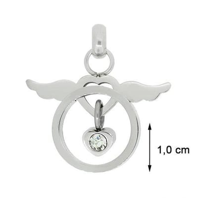 Blinx Jewels Stalen Hanger Hartje Vleugels Steen Zirkonia