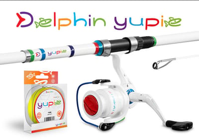 Delphin - Werphengel - Set met molen en draad - werphengel - 240cm - Snoekhengel - Roofvishengel - Vakantiehengel
