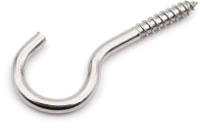 Dailygoods - 10 Stuks Gebogen Roestvrijstalen Schroefhaken voor Wandbevestiging