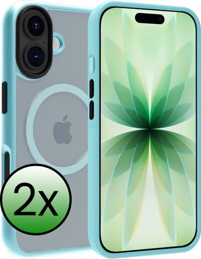 Hoesje 2 Stuks - Geschikt voor Apple iPhone 17 - Magsafe Compatible - Sterk & Shockproof - Back Cover - Shock Proof Case - Telefoon Hoes - Lichtblauw