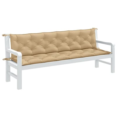 vidaXL - Tuinbankkussens - 2 - st - 200x50x7 - cm - stof - gemêleerd - beige