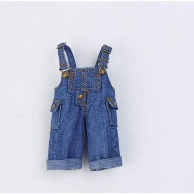 Vêtements de Poupée Ob11 Mode Hauts Jeans Salopette en Denim Mignon Multicolore Pantalon de Travail d'Extérieur Pour Poupées BJD 1/12 Accessoire no dolls