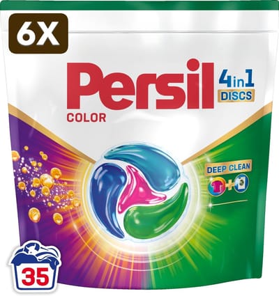 6 x Persil Discs Color - Wascapsules - Krachtige Vlekverwijdering - Hygiënische Frisheid - Gekleurde Was - 35 Wasbeurten