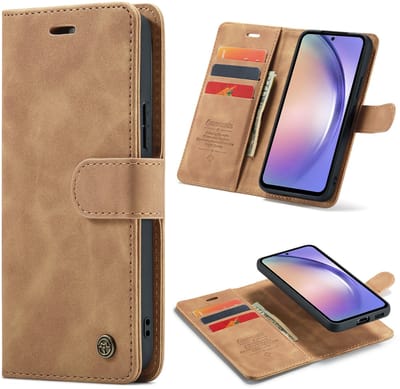 Casemania Hoesje Geschikt voor Samsung Galaxy A56 - Sienna Brown - 2 in 1 Magnetic Book Case