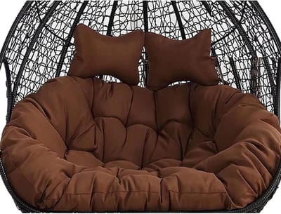 Zitkussen Dubbel - Buitenkussen Stoel - Buiten Ontspannen - Waterdicht Polyester - 150 x 110 cm - Koffie