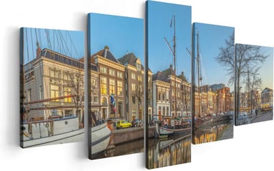 Artaza Canvas Schilderij Vijfluik Groningen Hoge der A Haven - 100x50 - Foto Op Canvas - Canvas Print