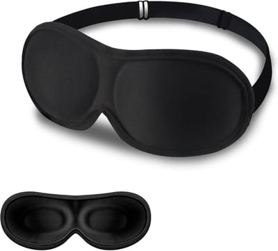 Comfortabel en Lichtgewicht 3D Oogmasker voor Zijslapers, Ademend Zwart Slaapmasker met Verstelbare Band, Ideaal voor Reizen en Ontspanning, 1 Stuk
