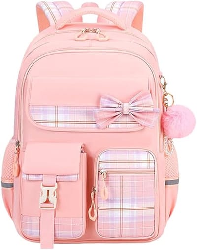 Ulisem - Meisjes School Student Schooltas - Outdoor Rugzak met trolleyband - Waterdicht - Schooltas - Rugtas - Tieners - Boekentas - Rugzakken - Rugzakken met grote capaciteit - Rugtas Voor Kinderen - Laptop Rugtas - Roze
