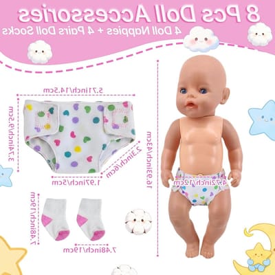 Poppenluiers en Sokken - Poppenkleding Set - Poppen Verzorgen - Nylon Materiaal - 20 x 10 cm - Niet gespecificeerd