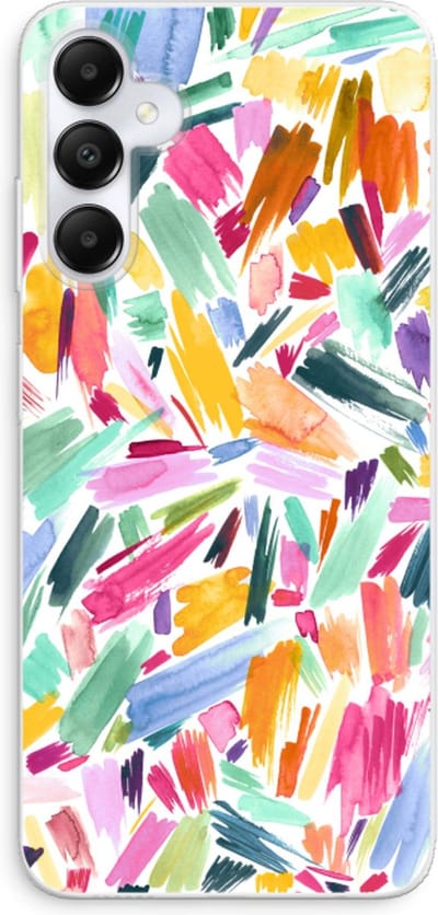 Case Company® - Hoesje geschikt voor Samsung Galaxy A05s hoesje - Watercolor Brushstrokes - Soft Cover Telefoonhoesje - Bescherming aan alle Kanten en Schermrand