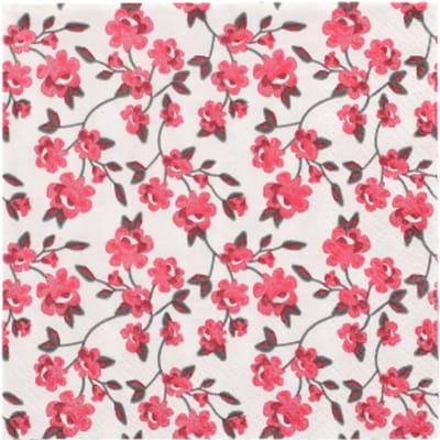 14x 20 Servetten 3-laags 1/4 vouw 25 cm x 25 cm fuchsia Milleflora