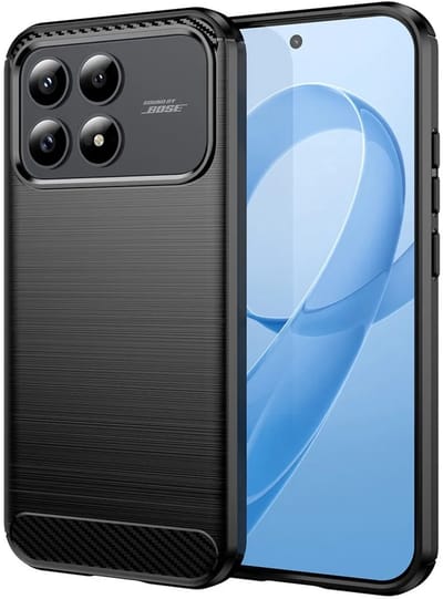 Hoesje geschikt voor Xiaomi Poco F8 Pro - Techsuit Carbon Silicone Back Cover - Zwart
