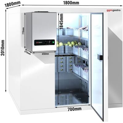 GGM Gastro Kühlzelle - 1800x1800mm - 4,97m³ - inkl. Kühlaggregat Wit / Zilver