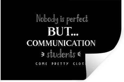 Muurstickers - Sticker Folie - Quote - Studenten - Communication - 30x20 cm - Plakfolie - Muurstickers Kinderkamer - Zelfklevend Behang - Zelfklevend behangpapier - Stickerfolie