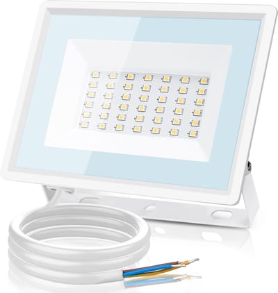Aigostar 10Q11 - LED schijnwerper - 30W - IP65 Waterdicht - Floodlight - Breedstraler - Bouwlamp - Buitenlamp - 4000K - Wit