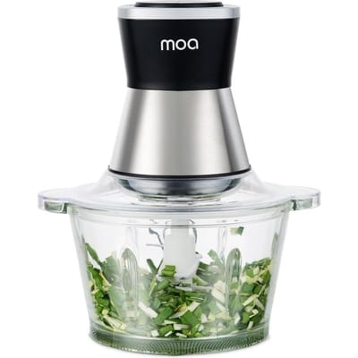 MOA Hakmolen Elektrisch - Food Chopper XL - 2L Glazen Kom - BPA-Vrij - Hakmolen Elektrisch - 350W - 4 Messen - RVS