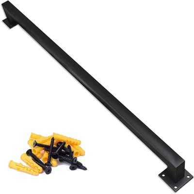 Trapleuning - Veiligheidsleuning - Veilig Traplopen - Antislip Vierkante Buis - 150 cm - Zwart