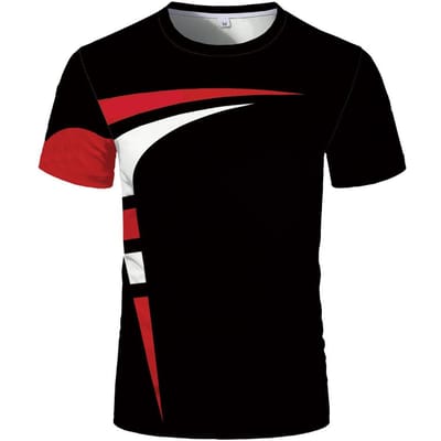Best verkopende nieuwe mode persoonlijkheid creatieve 3D-printen T-shirt tops mannen en vrouwen universele paar comfortabele korte mouwen M red