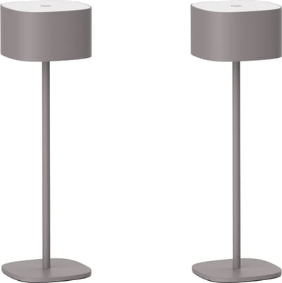 Luxus Europe - Tafellamp Milos - Set van 2 Taupe - Draadloze Tafellamp Binnen & Buiten - Oplaadbaar - USB-C - Dimbaar - Warm Wit - Waterbestendig