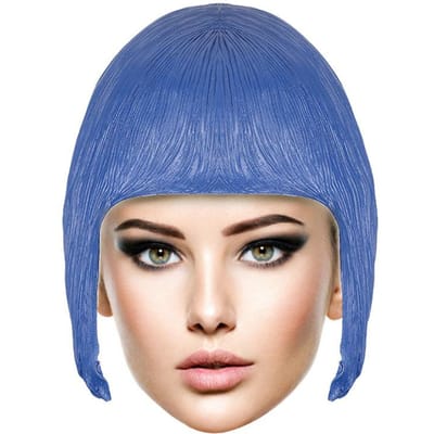 Grappige blauwe hoofddeksel latex masker One size fits all adults blauw