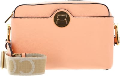 COCCINELLE Leren Schoudertas Liya Signature Crossbody Grained Leather Sunrise Abrikoos