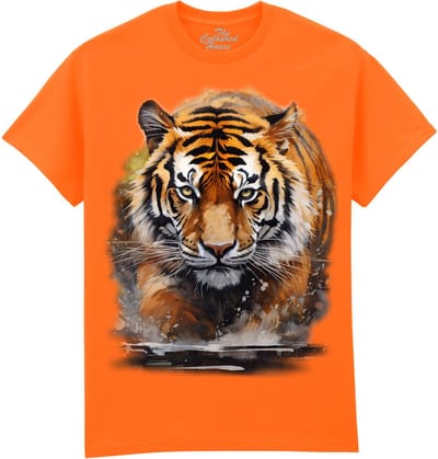 Tijger Watercolor Running Tiger The Coloured House T-shirt XL
