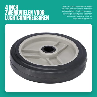 Dailygoods- Zwenkwielen 4 Inch - Zwenkwielen Set van 4 - Luchtcompressoren - Meubelwiel - Draagbaar - Gemakkelijk te Bevestigen - Mobiele Wielen