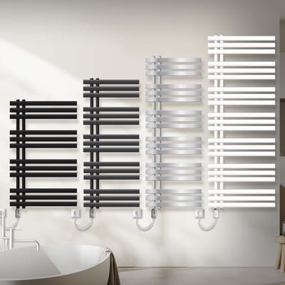 Elektrische badkamerradiator met verwarmingsstang 1200W - 600 x 1600 mm - wit