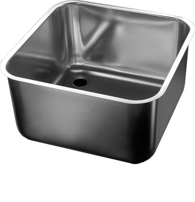 Horeca enkele spoelbak 34x30x20cm. – RVS - Vlakinbouw/ onderbouw - Combisteel 7493.0025