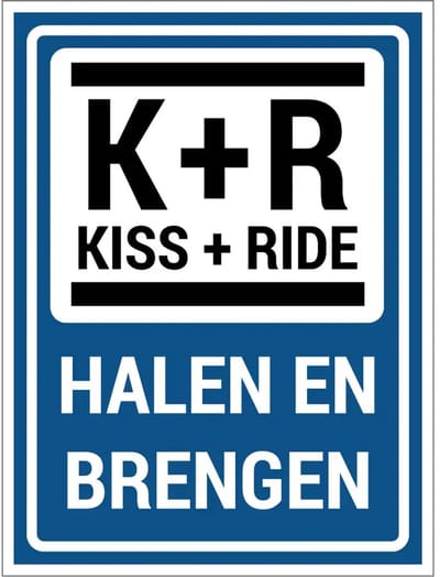 Kiss and ride bord - L52 | gecoat dibond materiaal | 20 x 15 cm