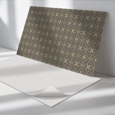 Wallfluent Vinyl Wandpaneel - Patroon met delicate bloemen PVC Muurpaneel - 120 cm x 60 cm - Grijs PVC wandpaneel - 1 stuk - Rechthoekig Wandbekleding Vinyl - Patroon Wandpaneel - Zelfklevende Wandbekleding - Wandpaneel Keuken en Badkamer