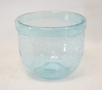 ZoeZo Design - bloempot - overpot - licht blauw - vaas - kaarshouder - dik glas - H15 x Ø 13 cm - blauw