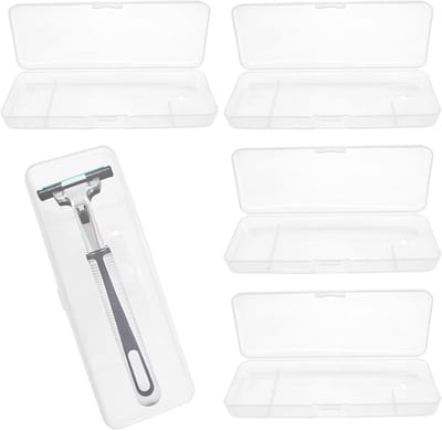 Scheerdoosjes - Scheermes etui - Scheermes opbergen - Ademende bodem - 14.5 cm - Wit Transparant
