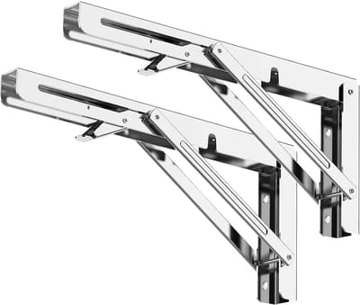 2 stuks - Opvouwbare beugel van 400 mm - opvouwbare plankbeugels - maximale belasting 50 kg - roestvrijstalen opvouwbare consolebeugel - wandplankbeugel