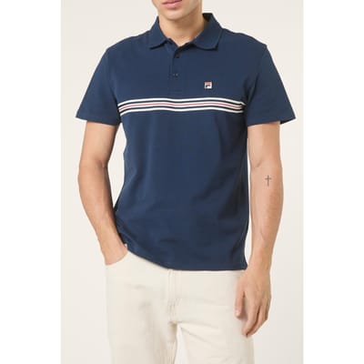 FILA Diecimo Regular Heritage Tape Polo Shirt Black Iris Taglia: S | Polo Outlet | Uomo | Nero