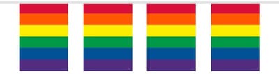 Folat - Vlaggenlijn Vierkant Regenboog (10 meter)