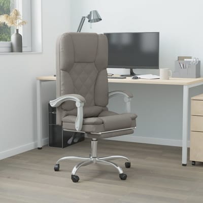 vidaXL - Kantoorstoel - massage - verstelbaar - stof - taupe