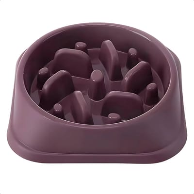 JAXY - Anti Schrokbak - Slowfeeder Hond en Kat - Voerbak - Anti-Slip Schrokbak - Voerpuzzel - Anti Schrok Hondenvoerbak - Slow Feeder Honden Voerbak - ⌀ 20,3 cm - Bordeaux Paars