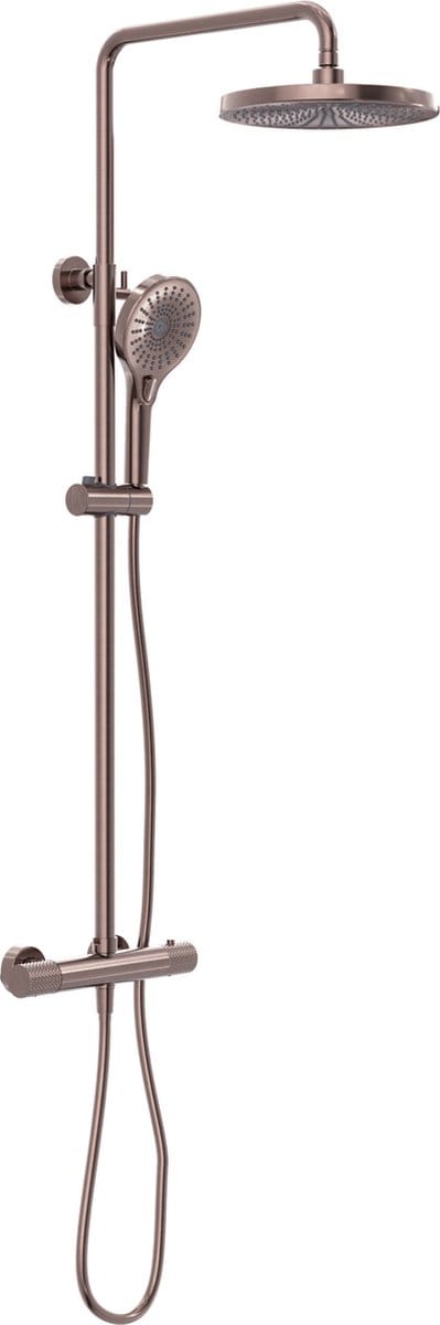 Owen & Finch Luxe Doucheset met Thermostaatkraan – Geborsteld Satijn Brons (PVD) – Messing – Regendouche