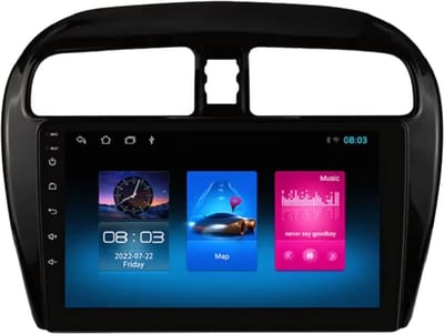 Autoradio met bluetooth - Carplay - Voor Mitsubishi Mirage / Space Star (2012-2018) - Geschikt voor Apple en Android - Stereo - Navigatie - Navigatiesysteem auto - 1GB 16GB