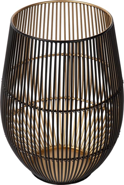 Atmooz - Spoiler - Kaarshouder - Zwart met Goudkleurige Binnenkant - Metaal - 14 x 14 x 26 cm