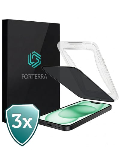 Anti-Gluren Screenprotector 3 Stuks - Geschikt voor Apple iPhone 15 - Met Installatie Kit - Privacy - Beschermglas - Flexibel Glas - Tempered Glass - Screen Protector