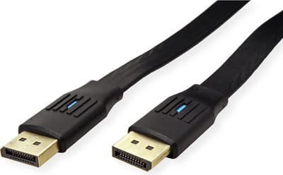 Value 11.99.5864 DisplayPort-kabel DisplayPort Aansluitkabel DisplayPort-stekker, DisplayPort-stekker 5 m Zwart Plat