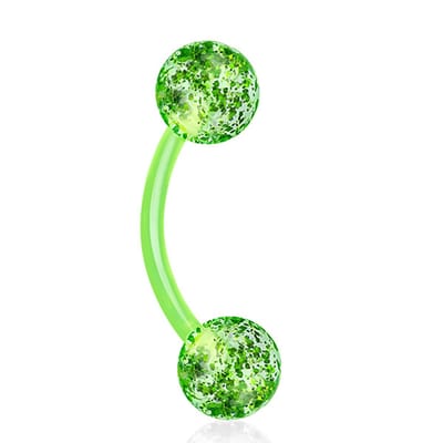 Piercing glitter 1.2x8 - groen - LMPiercings