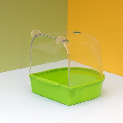 Buitenbad voor papegaaien, halfrond, geschikt voor kleine vogels zoals lijsters en dwergpapegaaien,groente,13.4*13.8*14cm