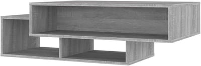 Salontafel - Koffietafel bijzettafel - Woonkamer inrichten - Asymmetrische vakken - 105x55x32 cm - Grijs sonoma