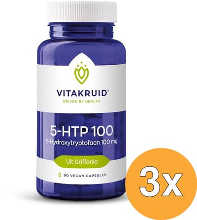 3x Vitakruid 5-HTP 100 mg (90 vega capsules)