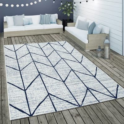 Paco Home Vloerkleed Van Platweefsel Voor Binnen En Buiten Geometrisch Ruitmotief In Wit 120x170 cm