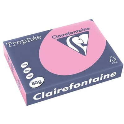 Clairefontaine Trophée gekleurd papier, A4, 80 g, 500 vel, felroze